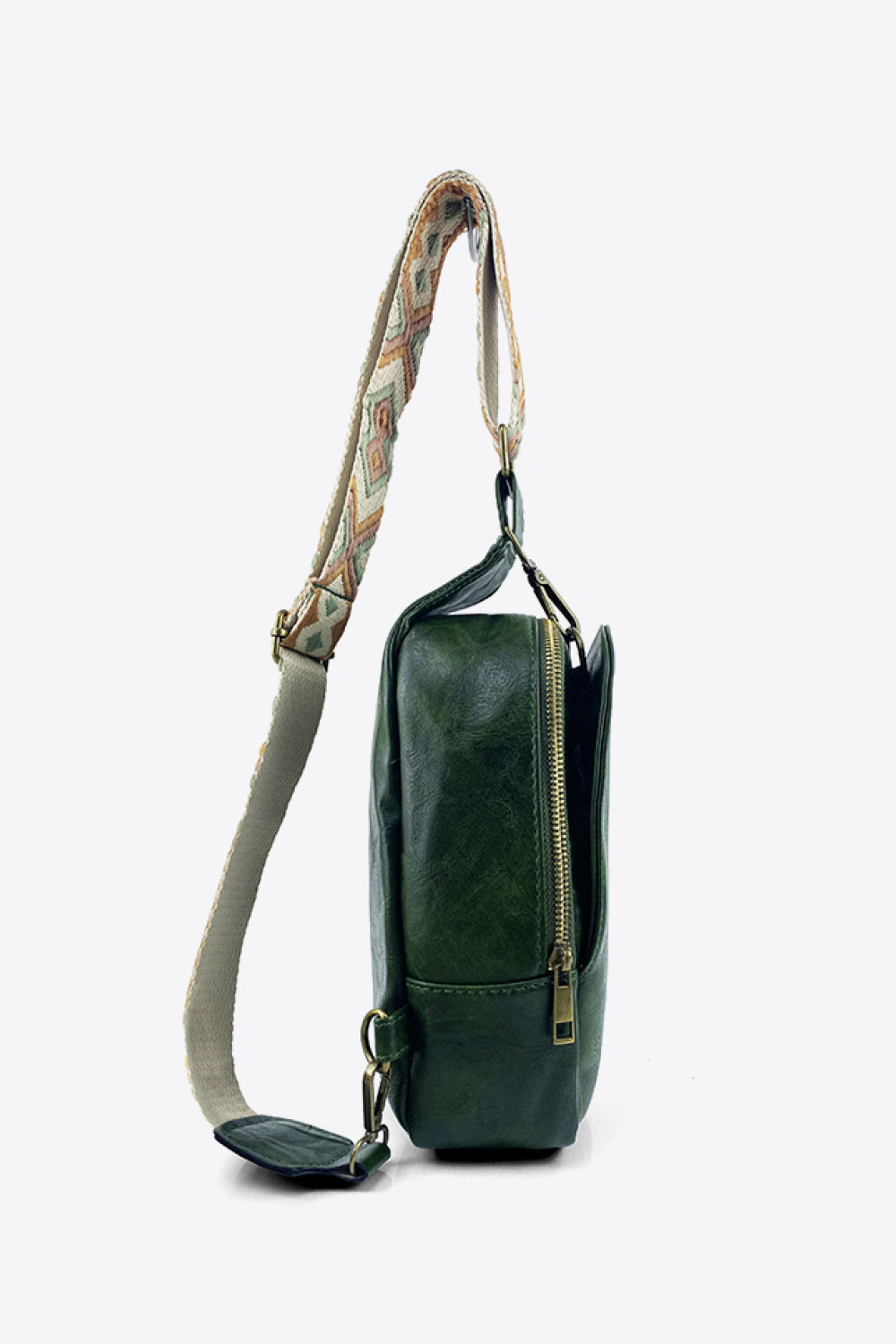 Random Pattern Adjustable Strap PU Leather Sling Bag - ClozArt