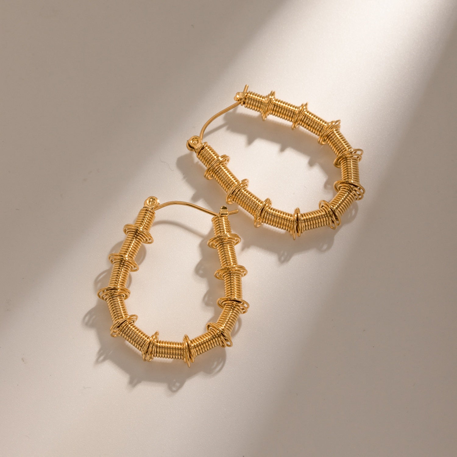 Gold-Plated Stainless Steel Hoop Earrings - ClozArt