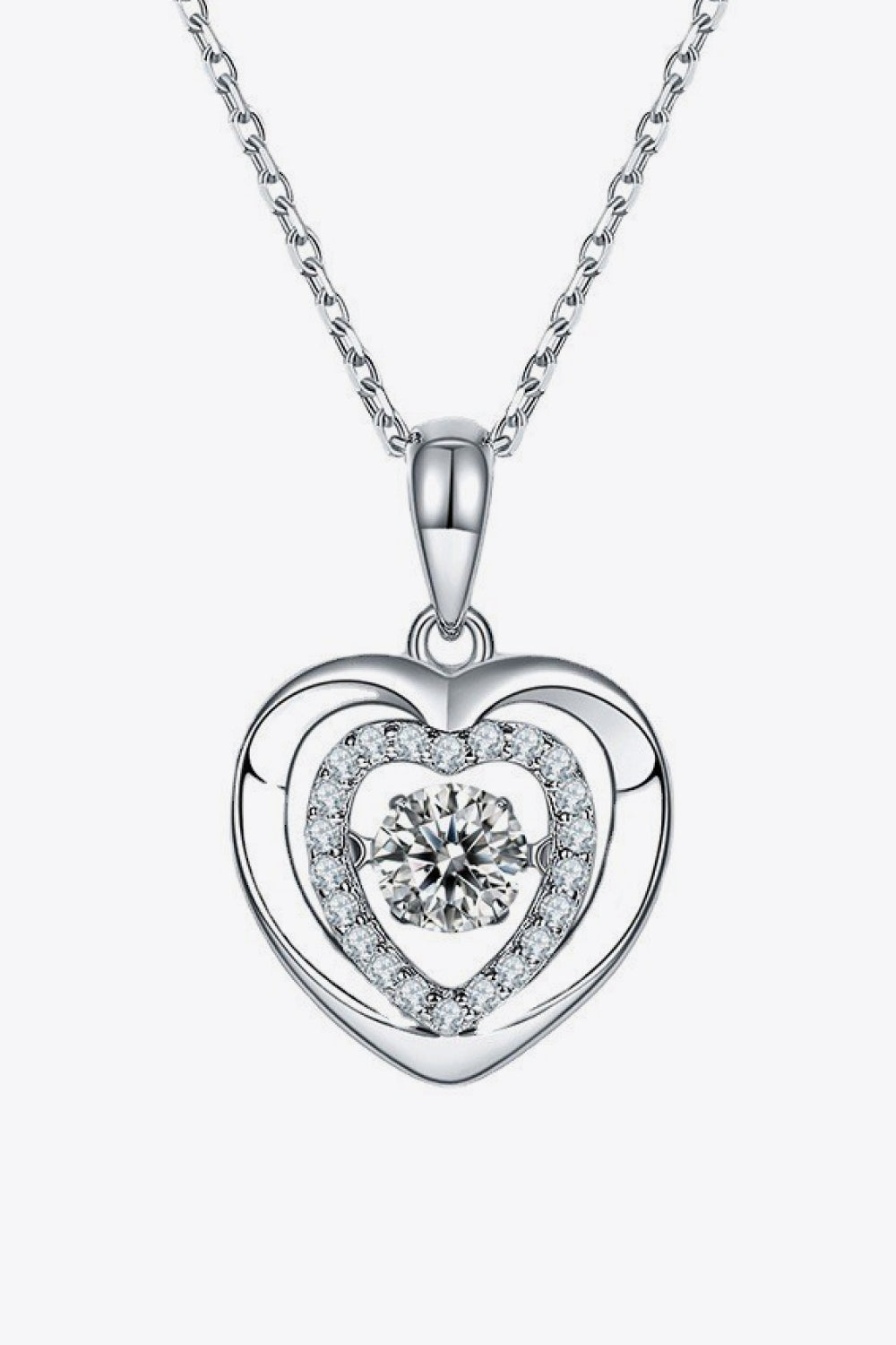 Moissanite Heart Pendant Necklace - ClozArt