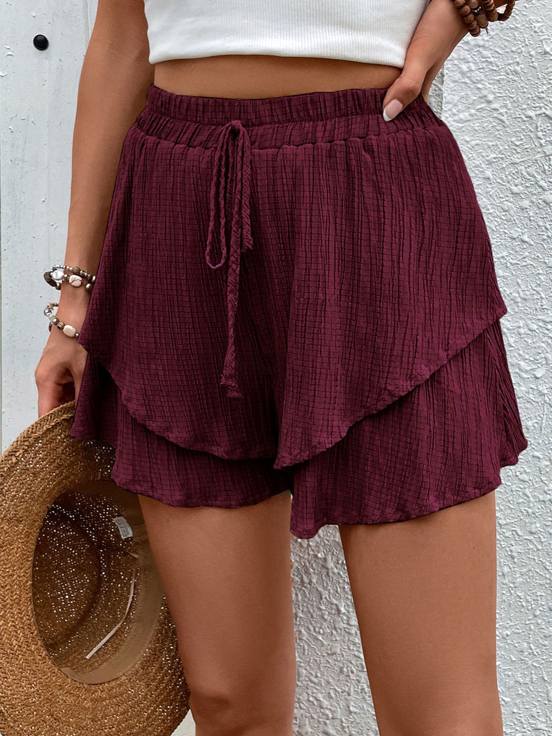 Perfee Tied Layered High Waist Shorts - ClozArt