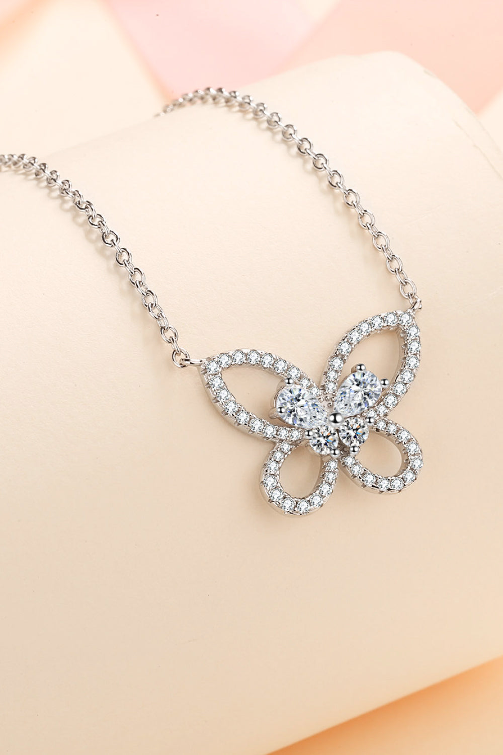 Moissanite Butterfly Pendant Necklace - ClozArt