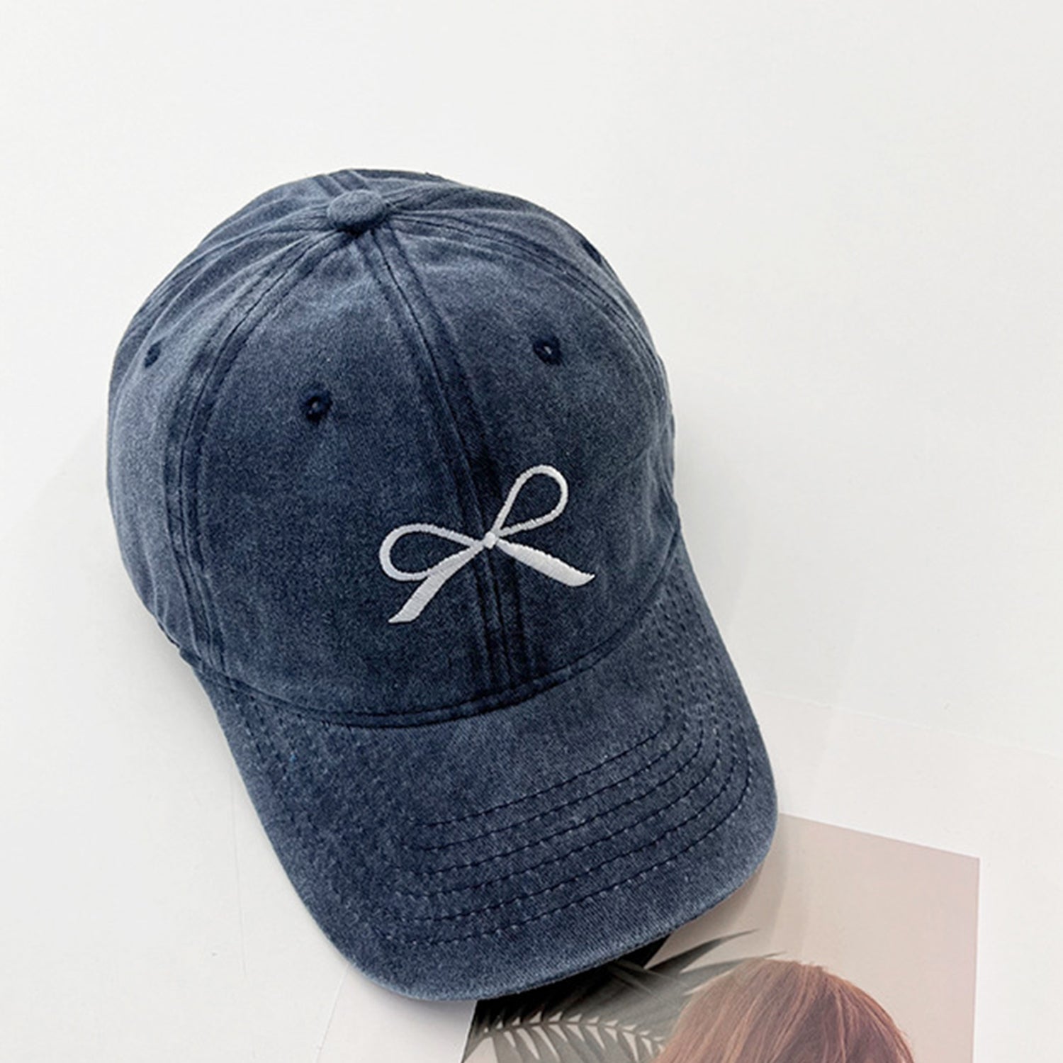 Bow Embroidered Adjustable Cap - ClozArt