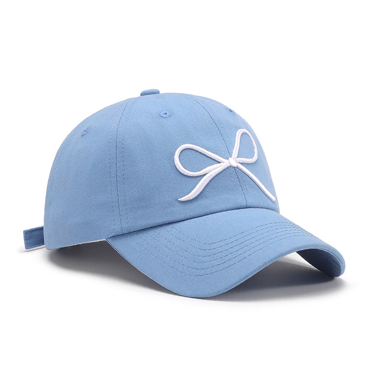 Bow Embroidered Cotton Baseball Cap - ClozArt