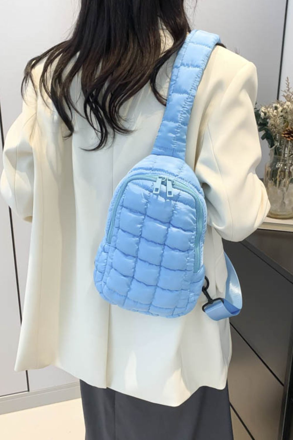 Quilted Nylon Crossbody  Bag - ClozArt