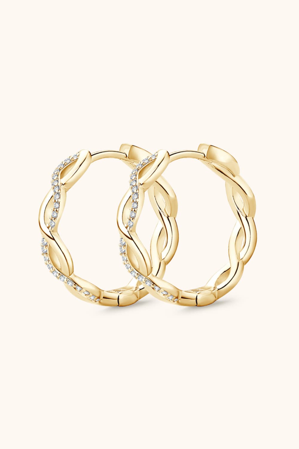 Moissanite Crisscross Hoop Earrings - ClozArt