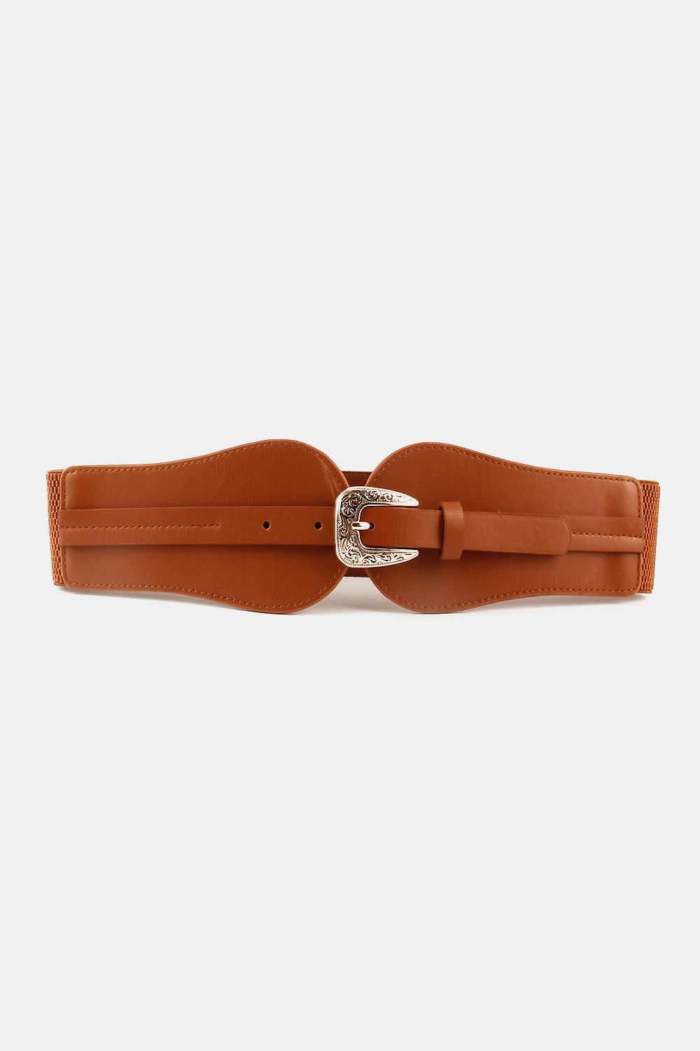 Wide Elastic Belt with Alloy Buckle - ClozArt