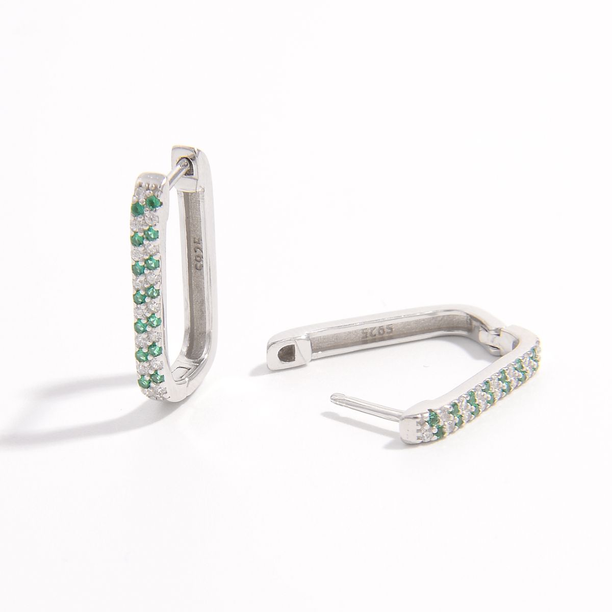 925 Sterling Silver Inlaid Zircon Earrings - ClozArt