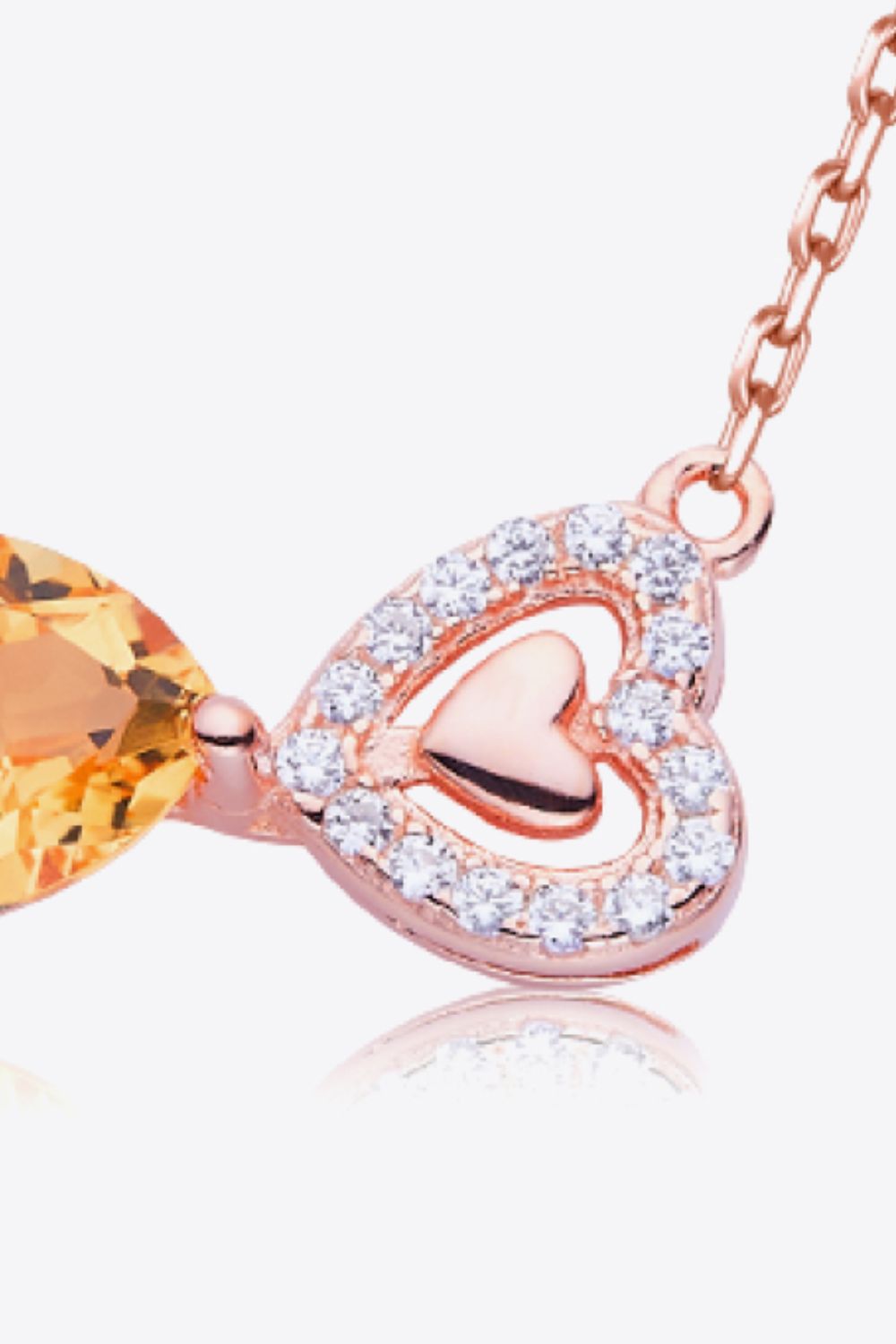 Citrine Heart 925 Sterling Silver Necklace - ClozArt