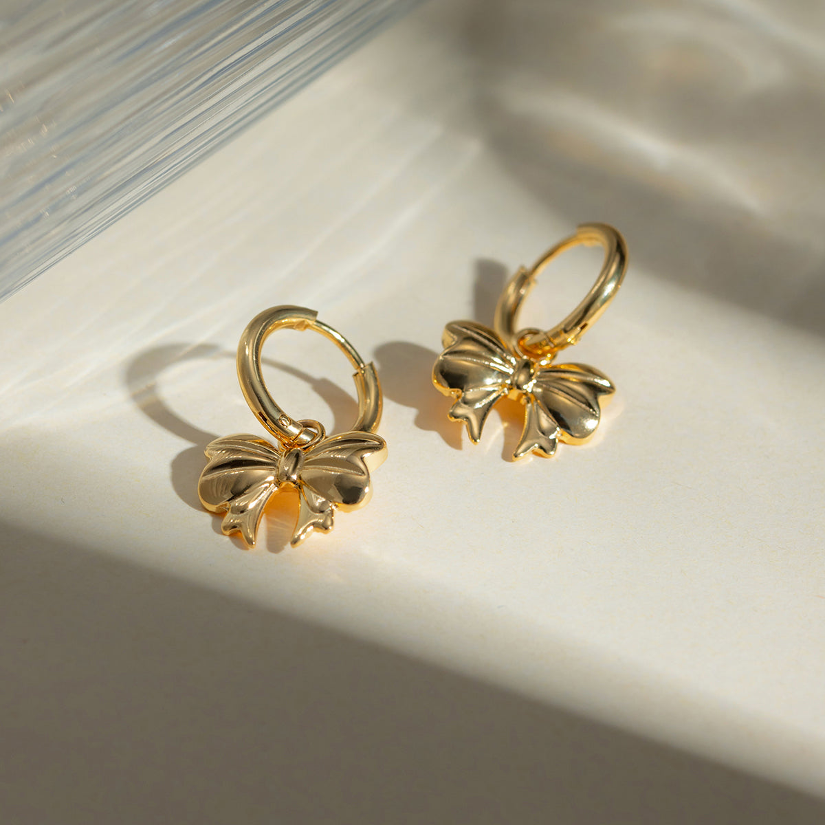 18K Gold-Plated Bow Earrings - ClozArt