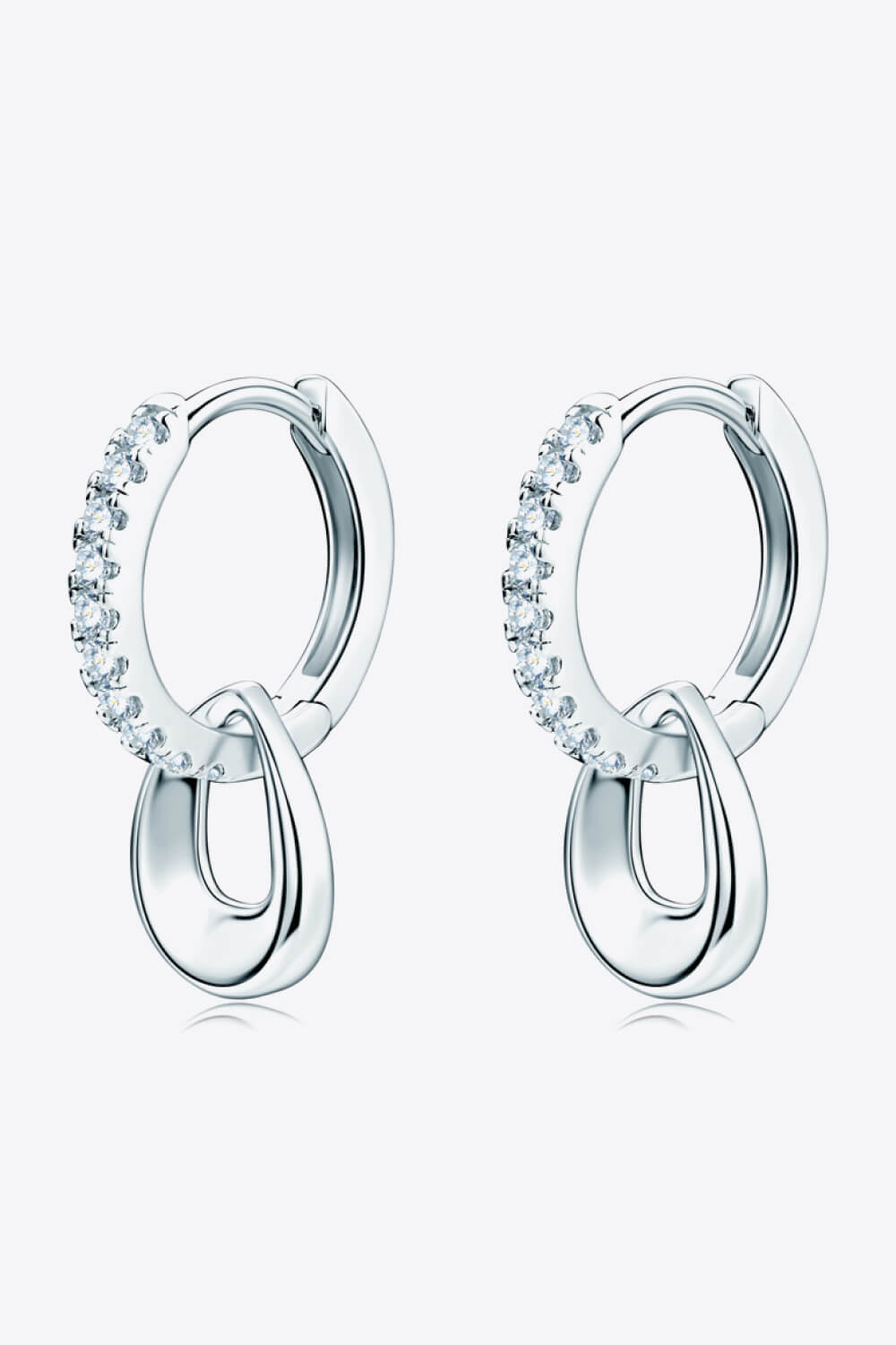 925 Sterling Silver Moissanite Double Hoop Earrings - ClozArt