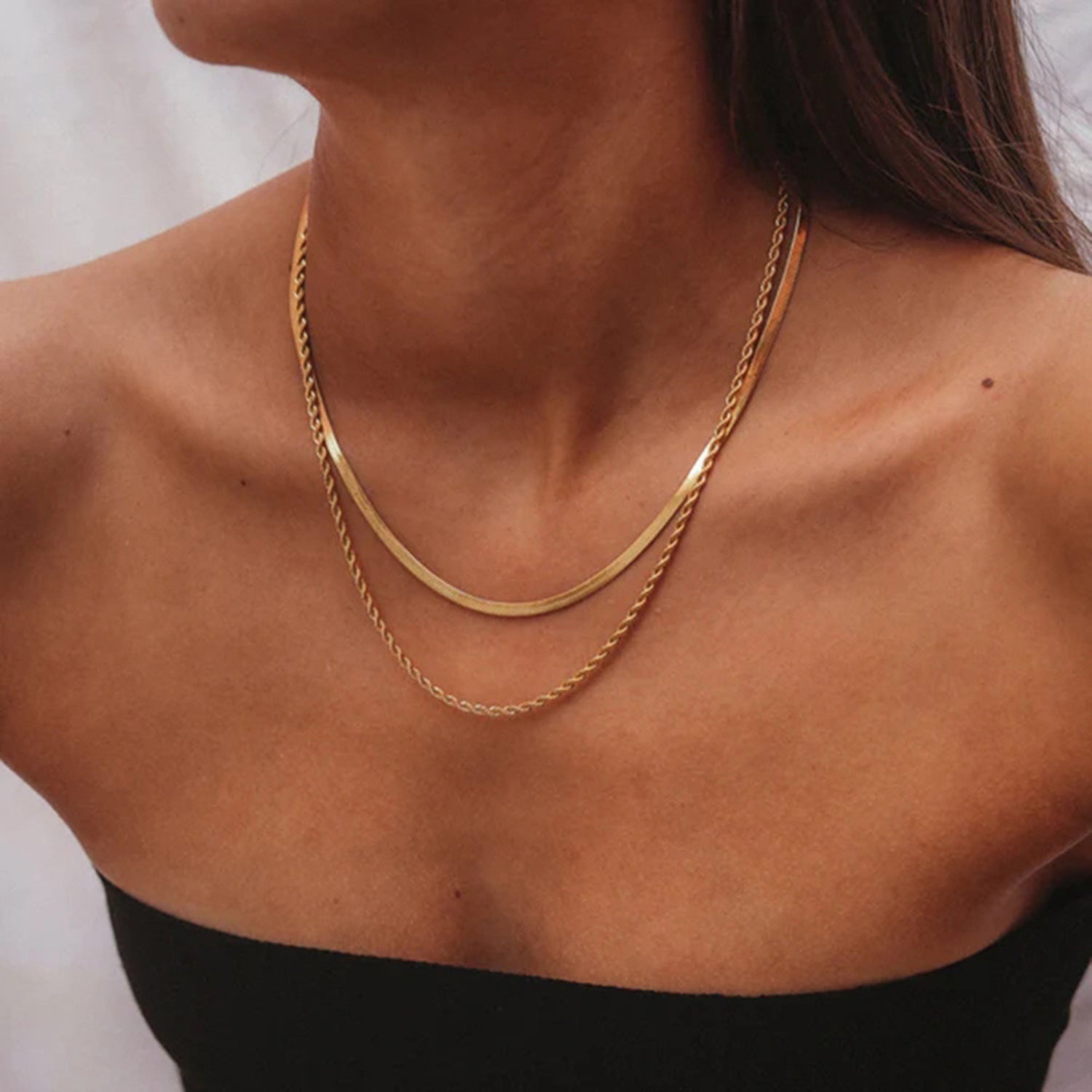 18K Gold-Plated Double-Layered Necklace - ClozArt