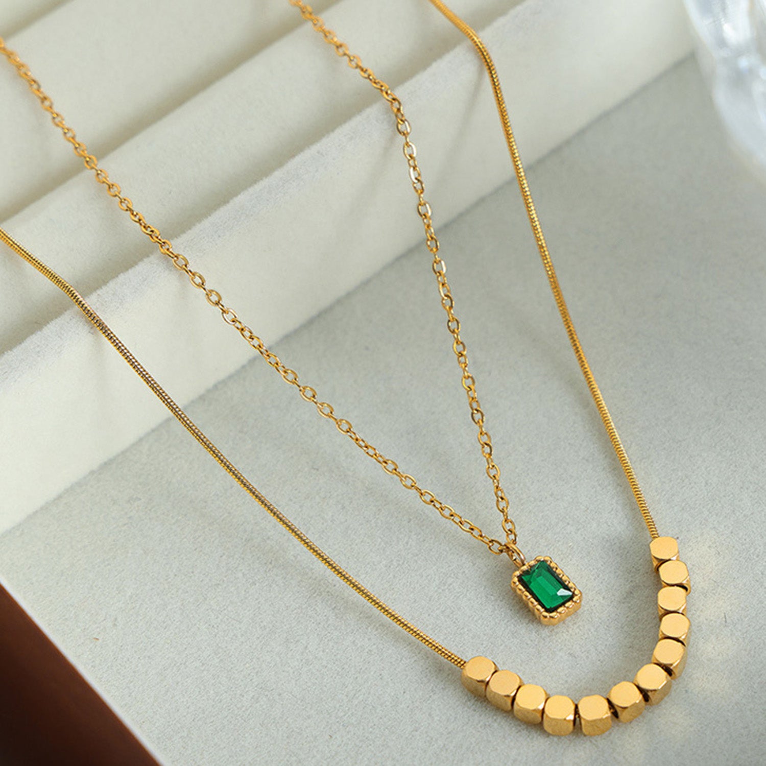 18K Gold-Plated Double-Layered Necklace - ClozArt