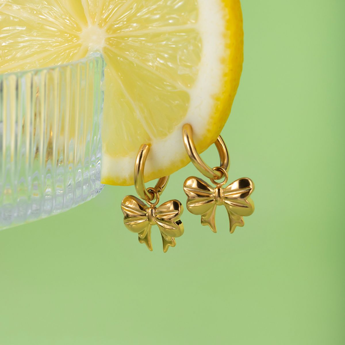 18K Gold-Plated Bow Earrings - ClozArt