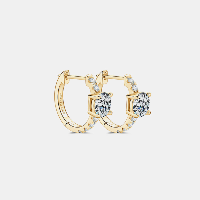 2.36 Carat Moissanite Zircon 925 Sterling Silver Hoop Earrings - ClozArt