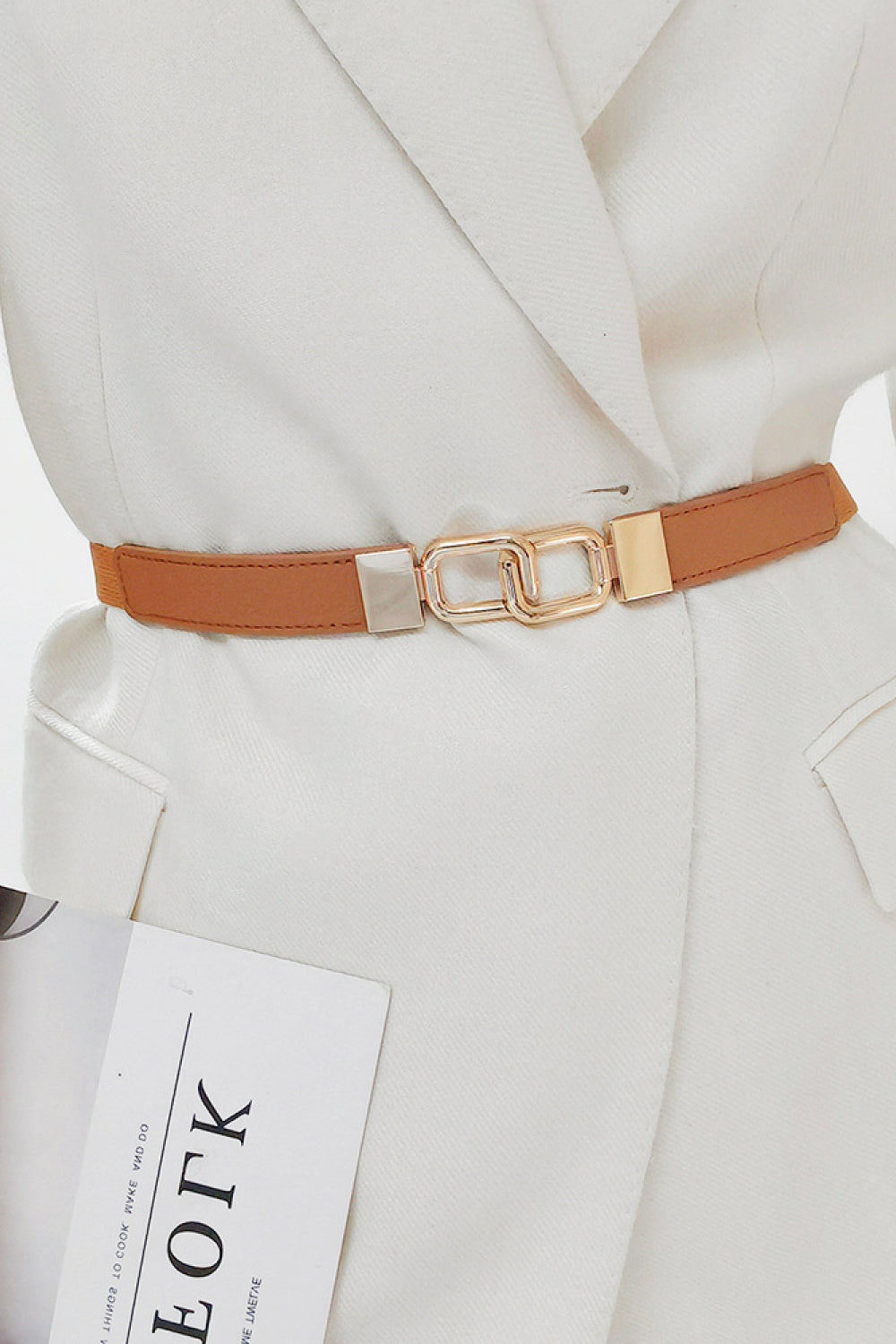 Geometric Double Buckle Elastic Belt - ClozArt