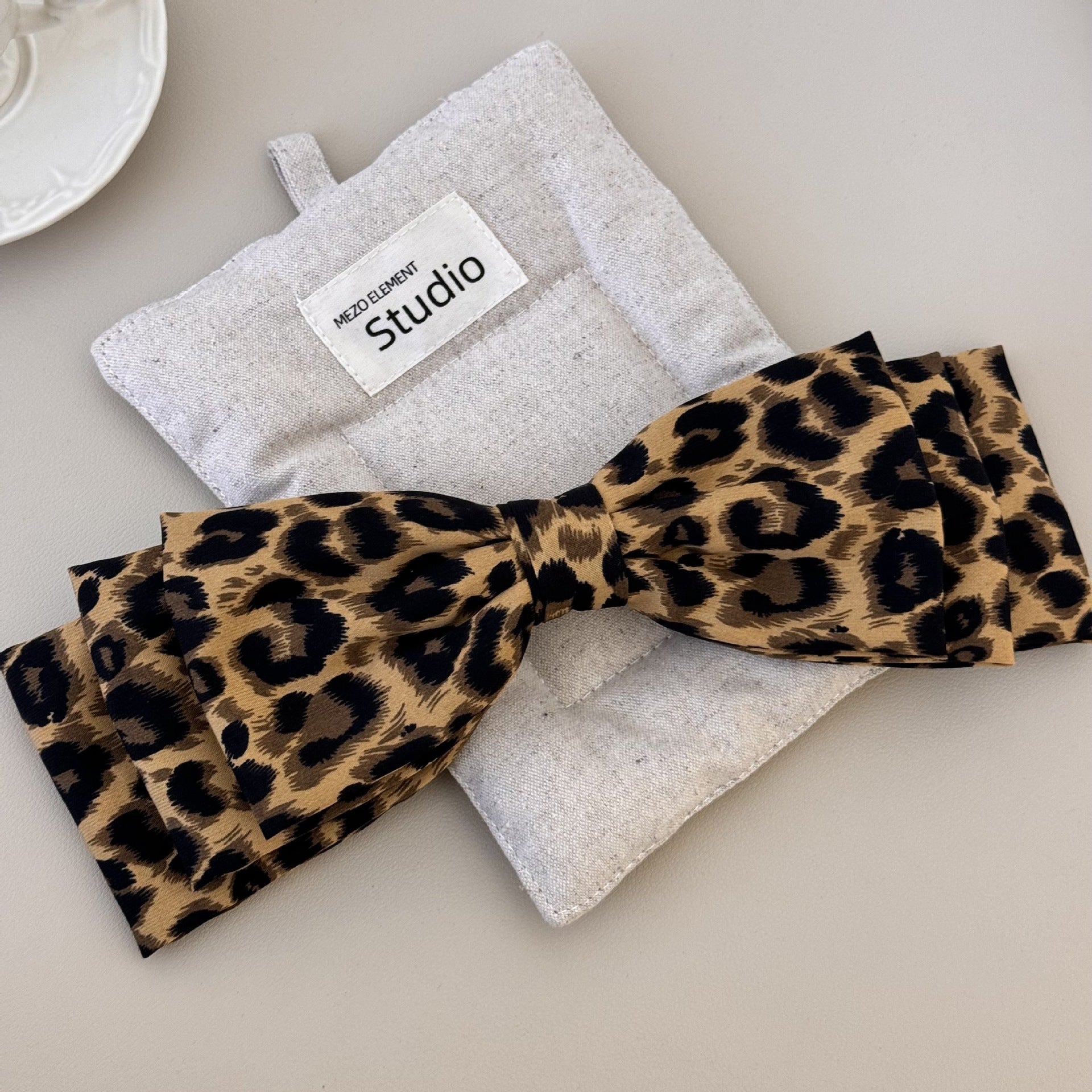 2 Piece Leopard Bow Hair Clip - ClozArt