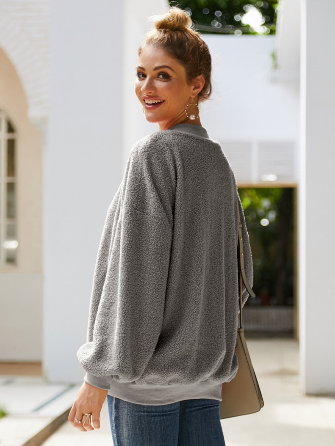 Ivy Lane Mock Neck Dropped Shoulder Sweatshirt