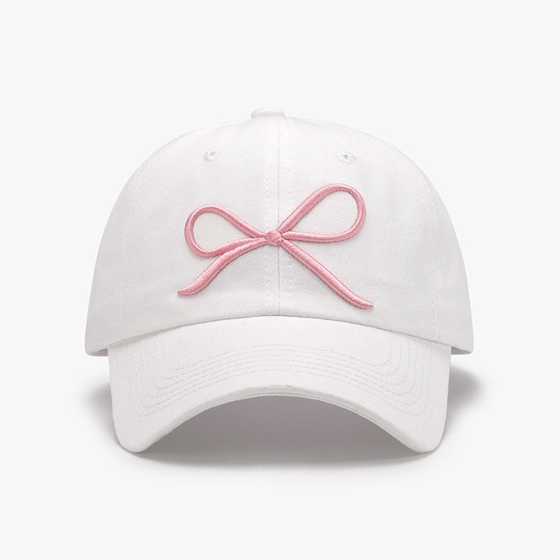 Bow Embroidered Cotton Baseball Cap - ClozArt