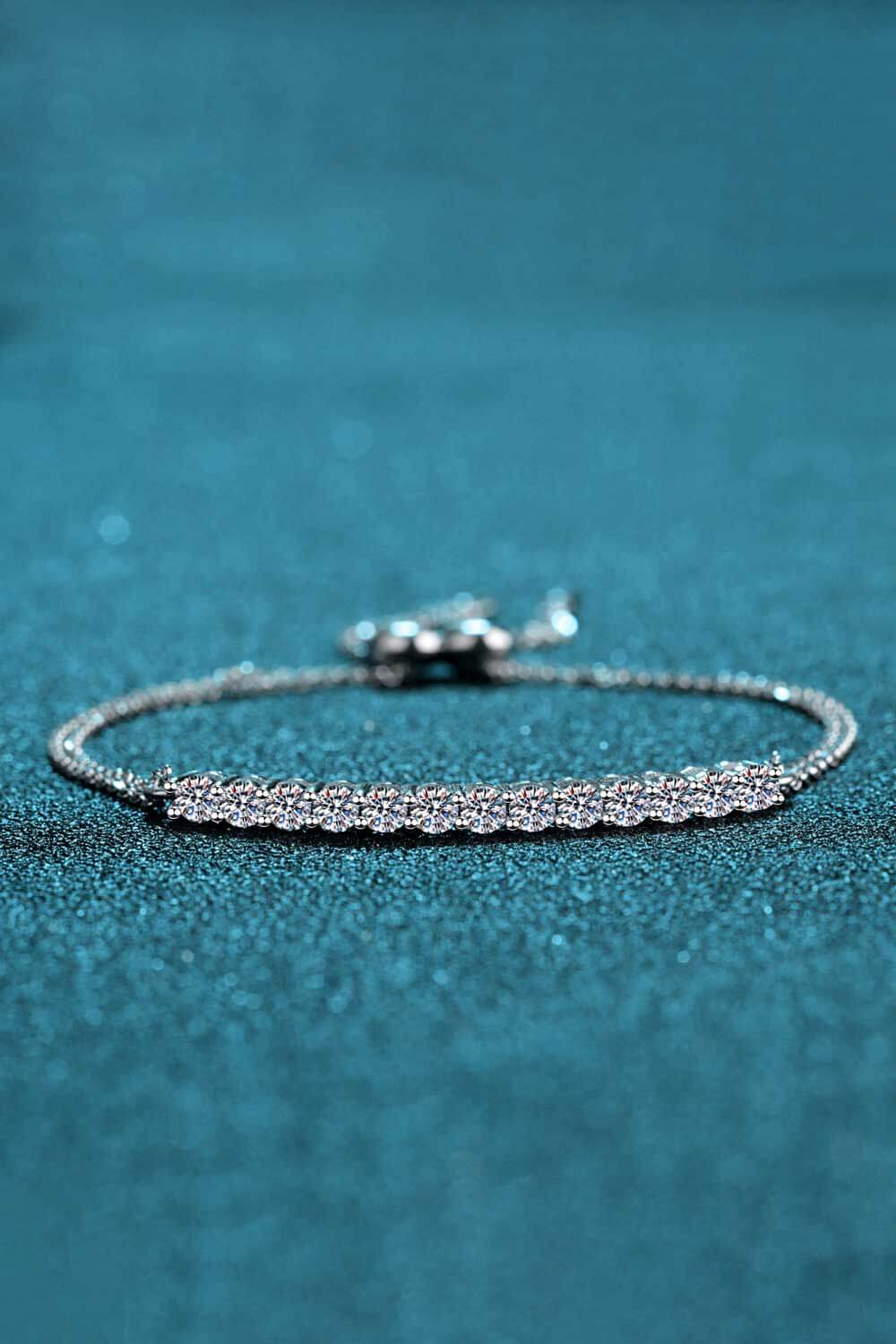 Adored Moissanite Sterling Silver Bracelet - ClozArt