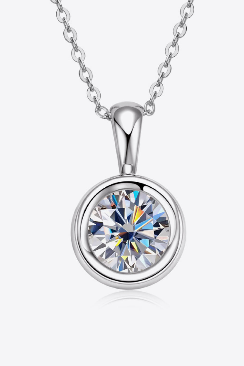 2 Carat Moissanite 925 Sterling Silver Necklace - ClozArt