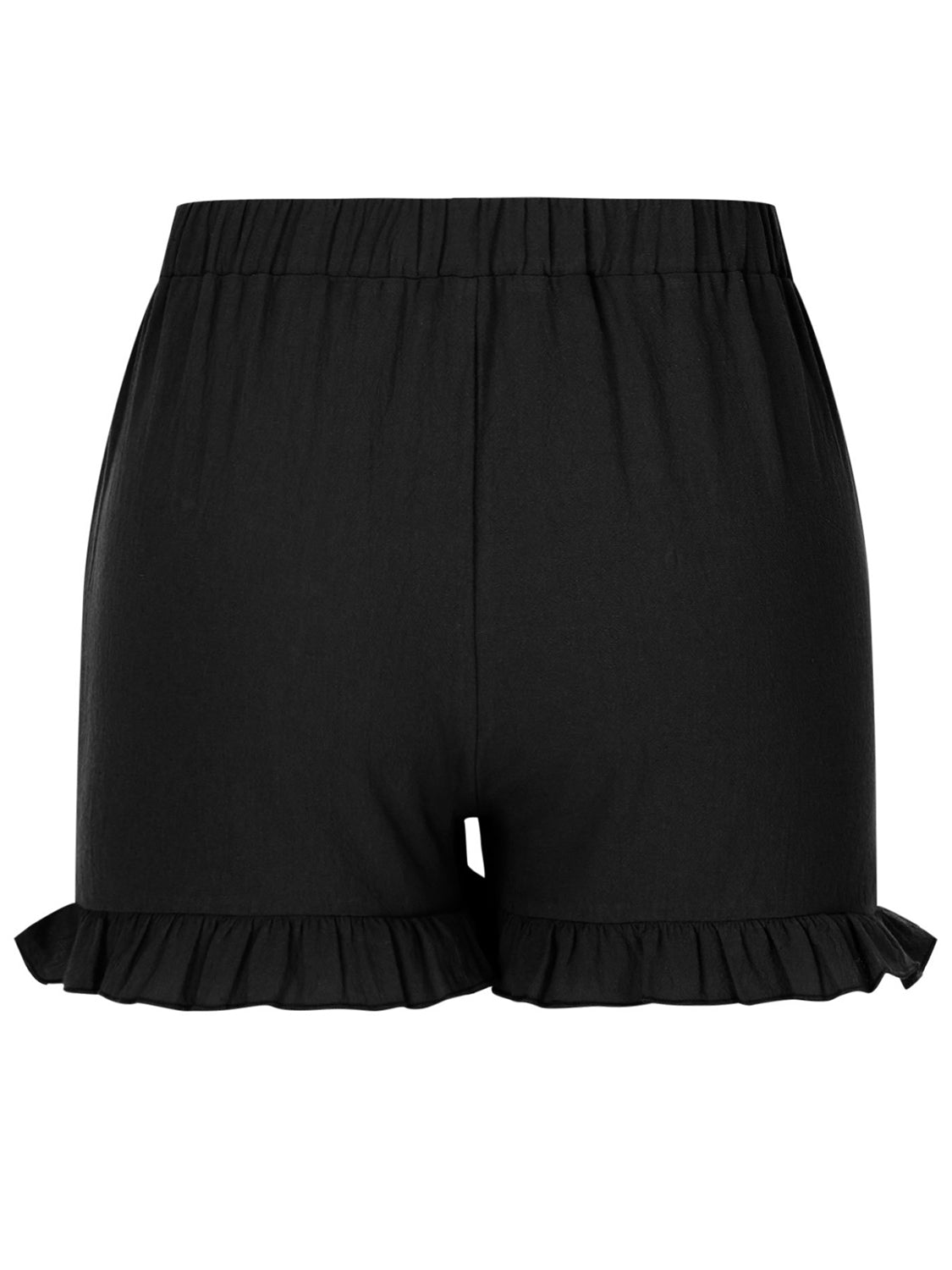 Frill Elastic Waist Shorts - ClozArt