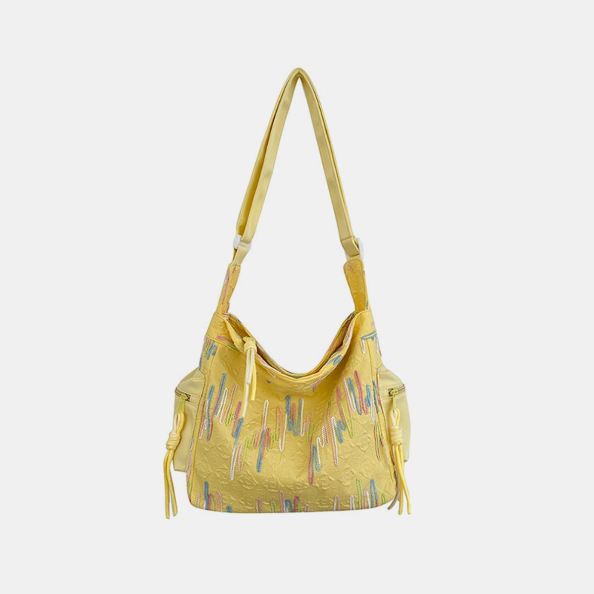 Contrast Texture Shoulder Bag - ClozArt