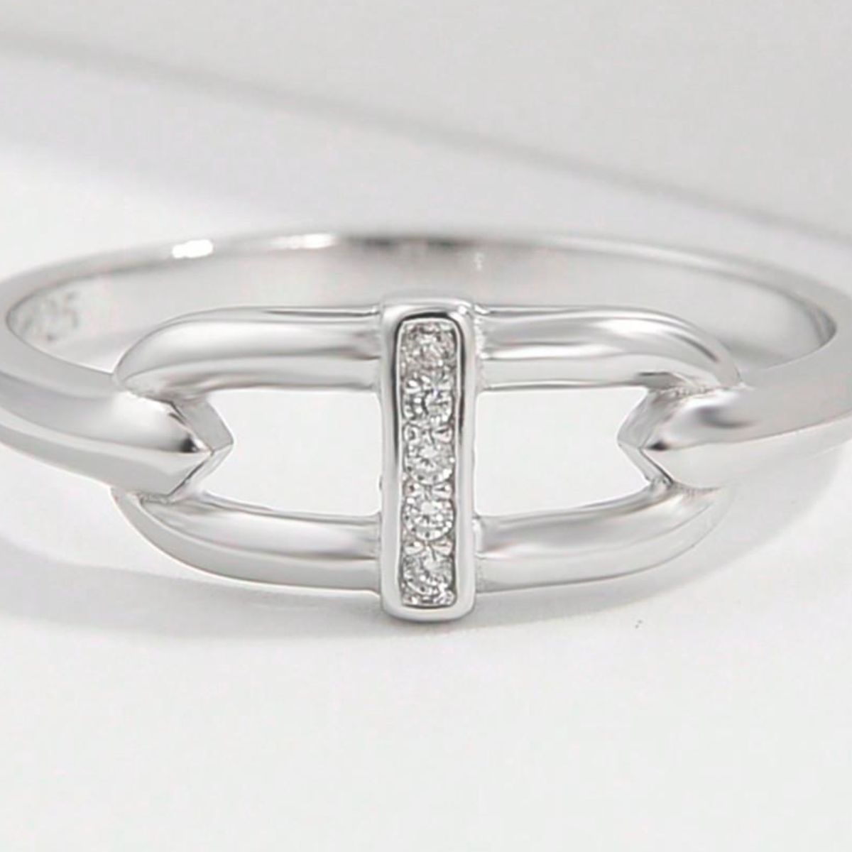 925 Sterling Silver Inlaid Zircon Ring - ClozArt