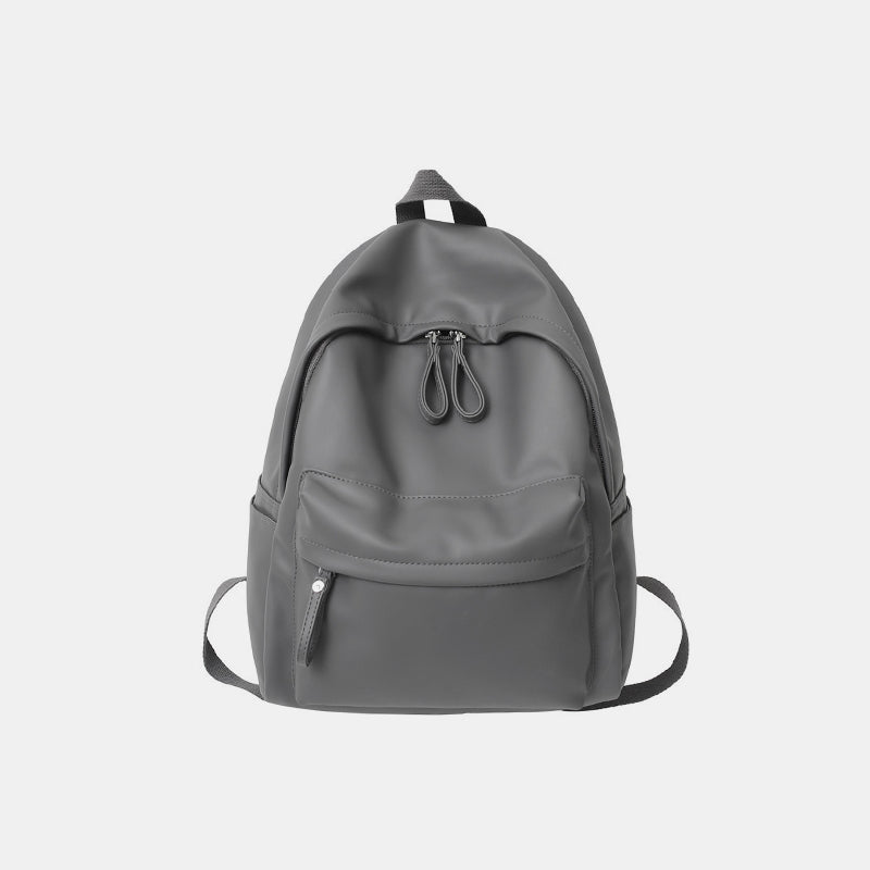 PU Leather Zip Backpack Bag - ClozArt