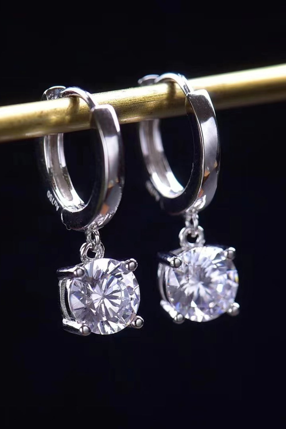 Feel The Surprise 1 Carat Moissanite Platinum-Plated Drop Earrings - ClozArt