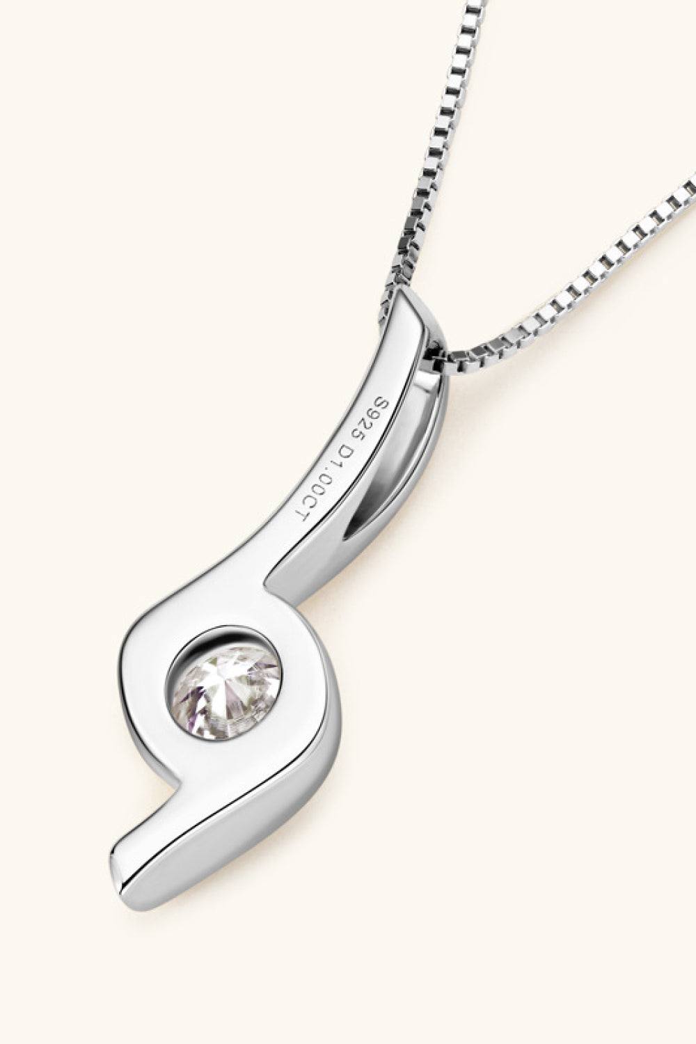 1 Carat Moissanite 925 Sterling Silver Necklace - ClozArt