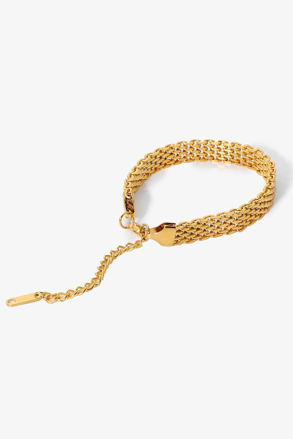 18K Gold-Plated Wide Chain Bracelet - ClozArt