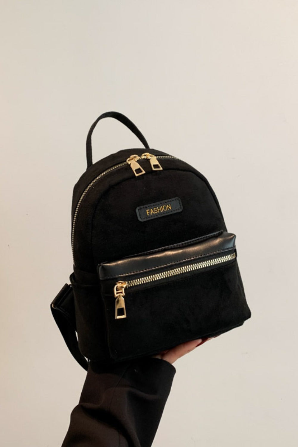 Suede Adjustable Strap Backpack Bag - ClozArt