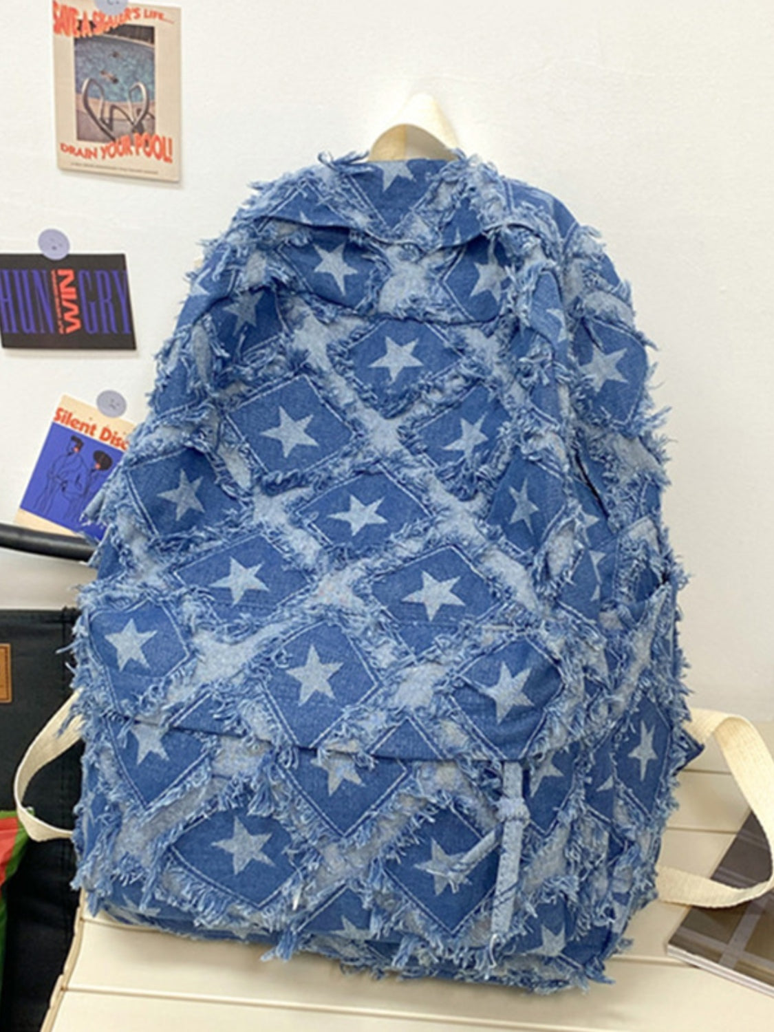 Star Denim Backpack Bag - ClozArt