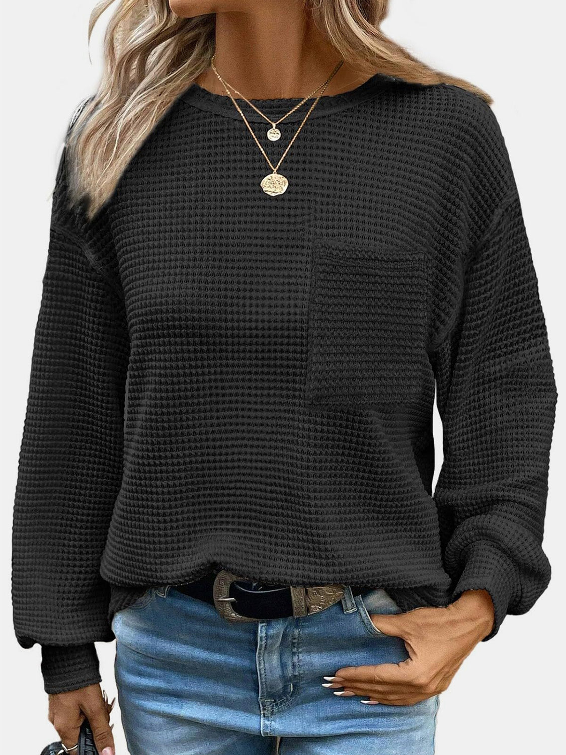 Mandy Round Neck Long Sleeve T-Shirt