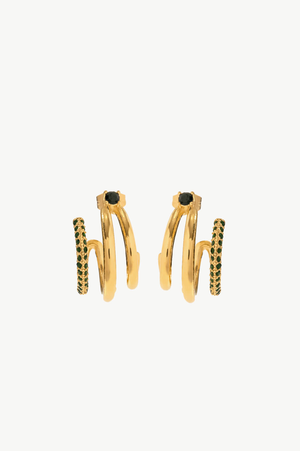 18K Gold Plated Cubic Zirconia Wrap C-Hoop Earrings - ClozArt