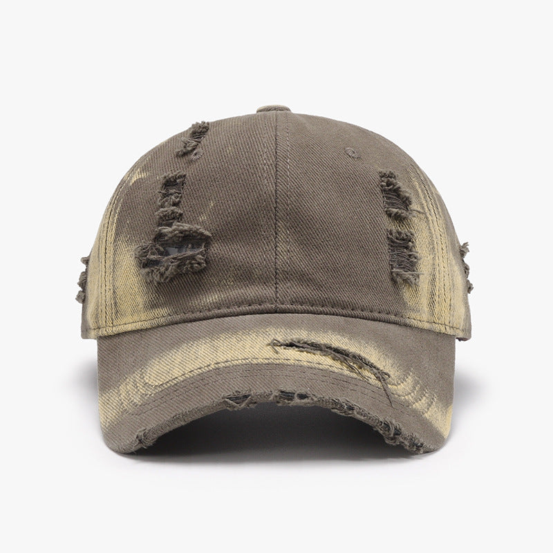 Distressed Adjustable Cotton Baseball Cap - ClozArt