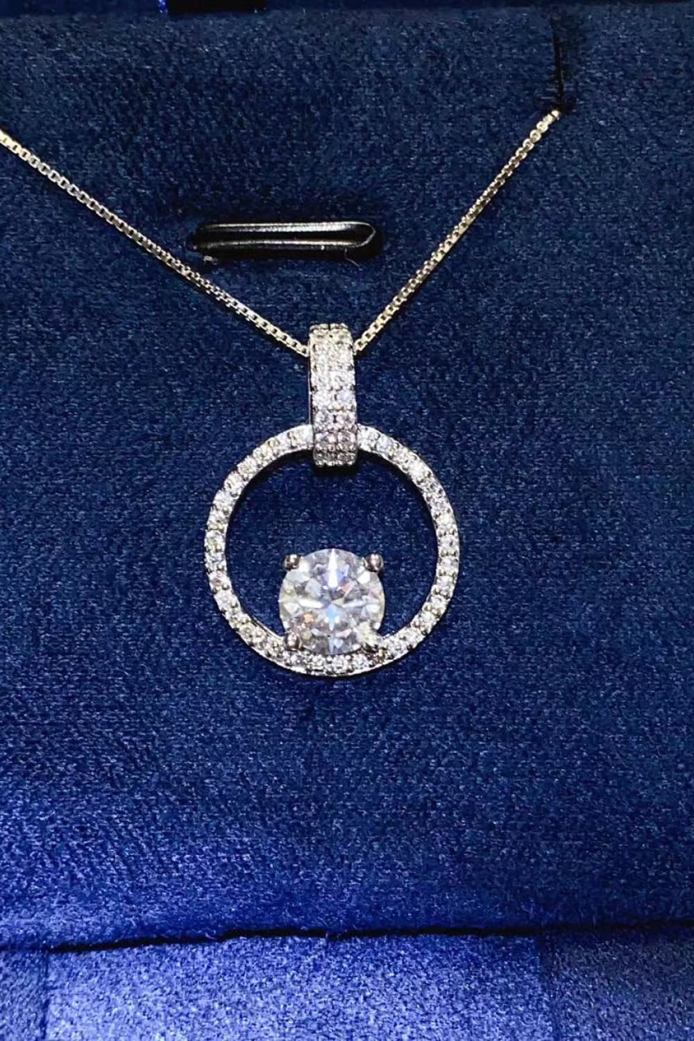 1 Carat Moissanite 925 Sterling Silver Necklace - ClozArt