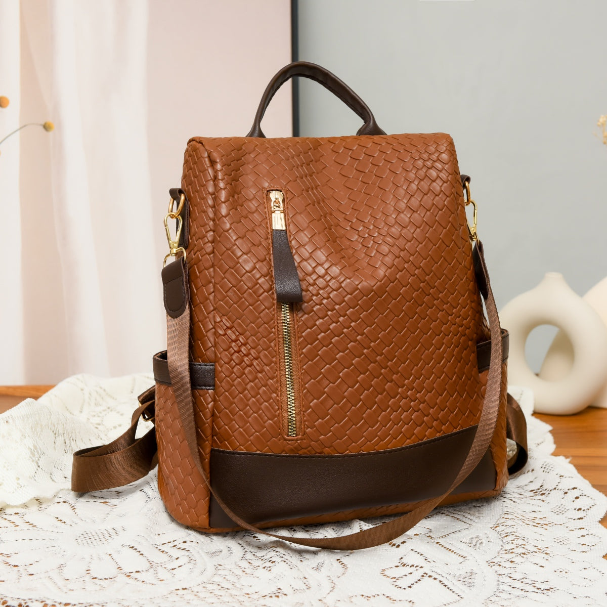 PU Leather Backpack Bag - ClozArt