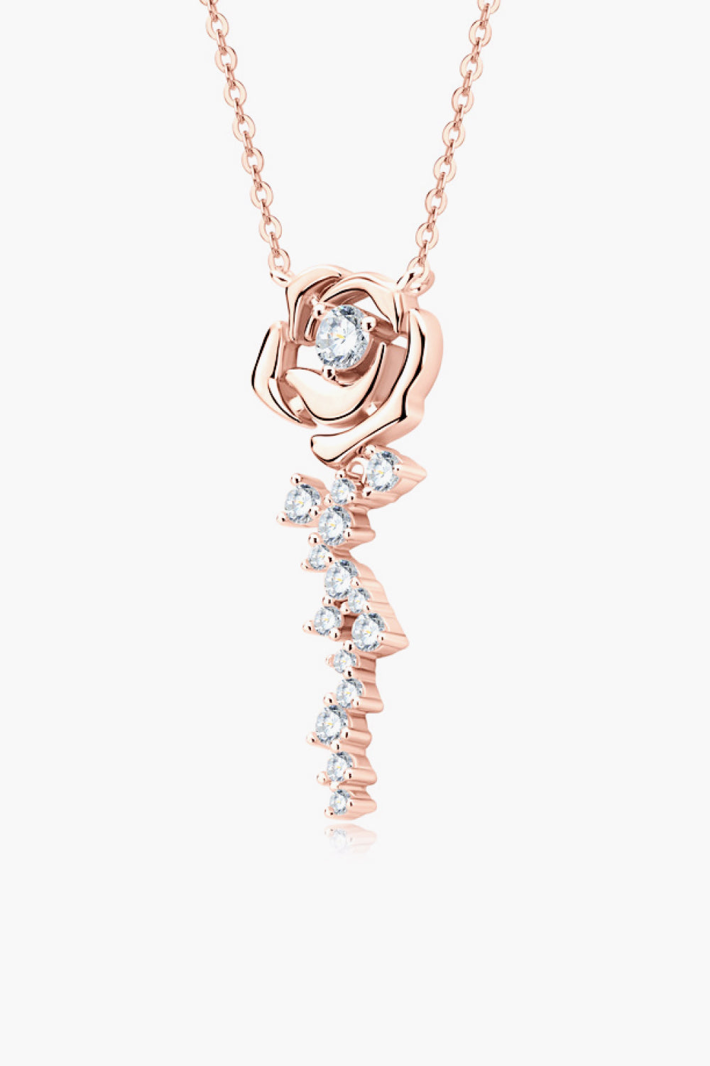 925 Sterling Silver 18K Rose Gold-Plated Pendant Necklace - ClozArt