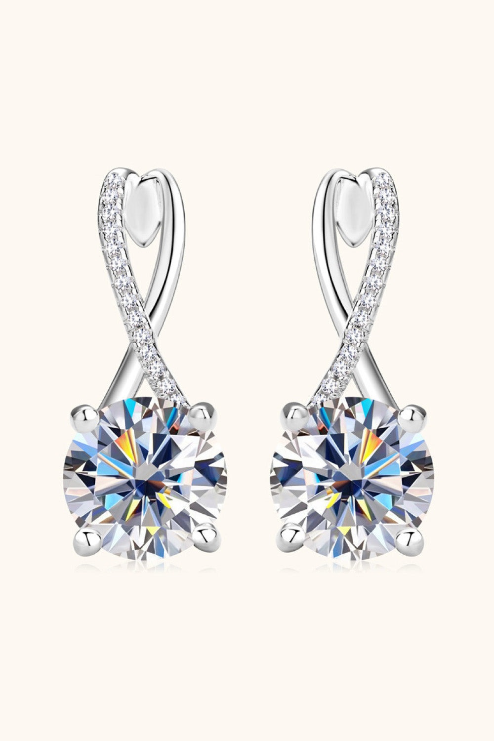 4 Carat Moissanite 925 Sterling Silver Earrings - ClozArt