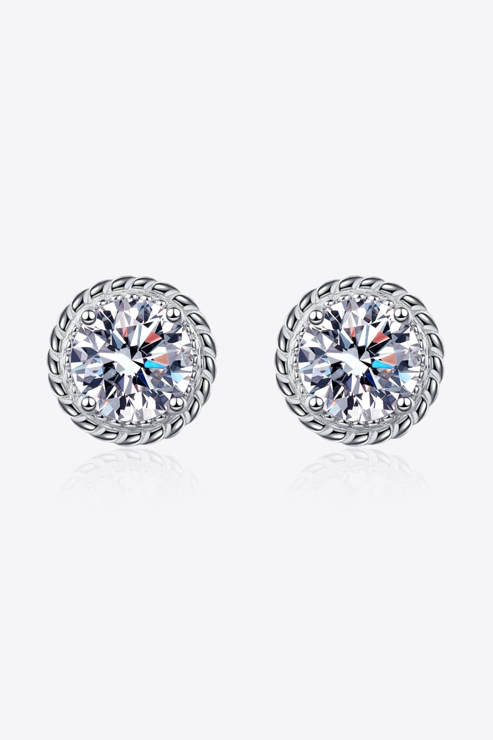 2 Carat Moissanite 925 Sterling Silver Stud Earrings - ClozArt