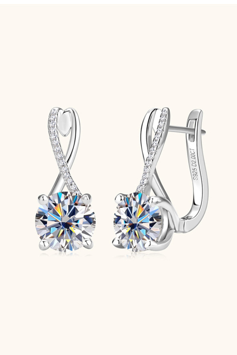 4 Carat Moissanite 925 Sterling Silver Earrings - ClozArt