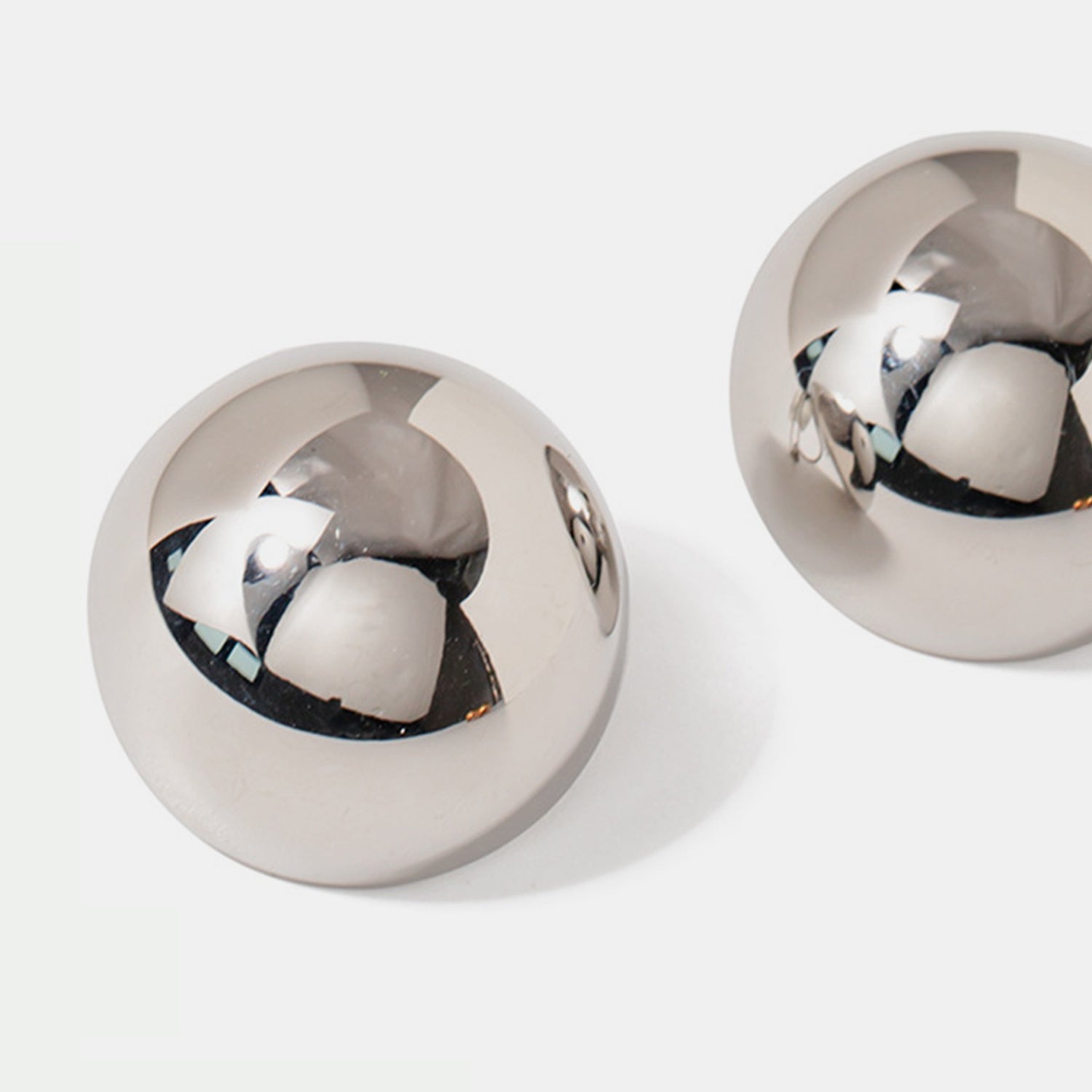 Hemispherical Stainless Steel Clip On Earrings - ClozArt