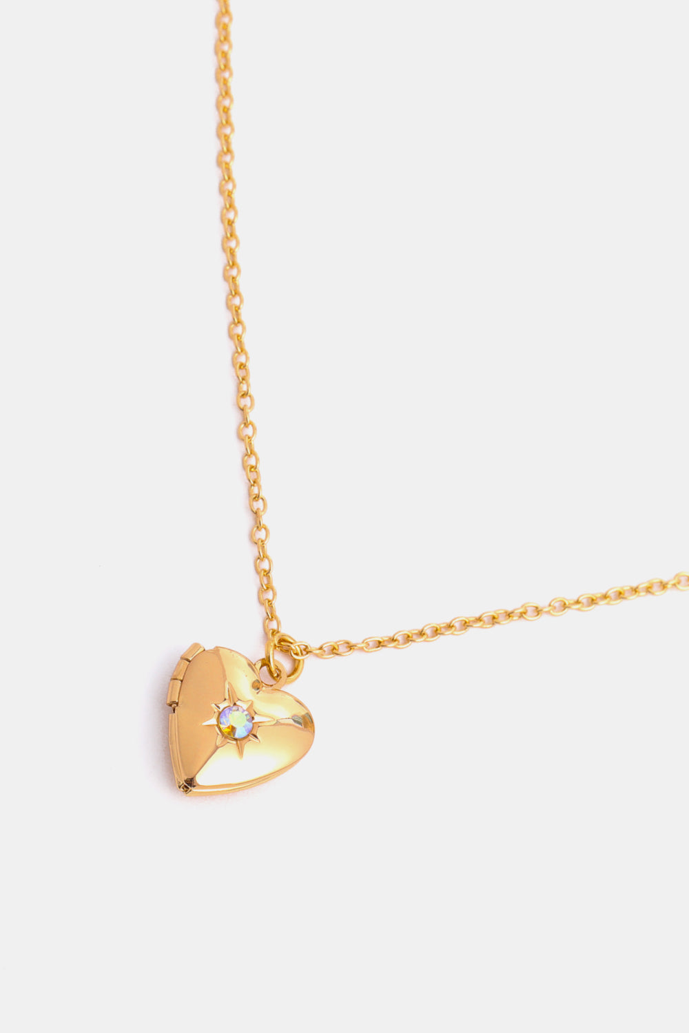 Zircon Heart Shape 14K Gold-Plated Pendant Necklace - ClozArt