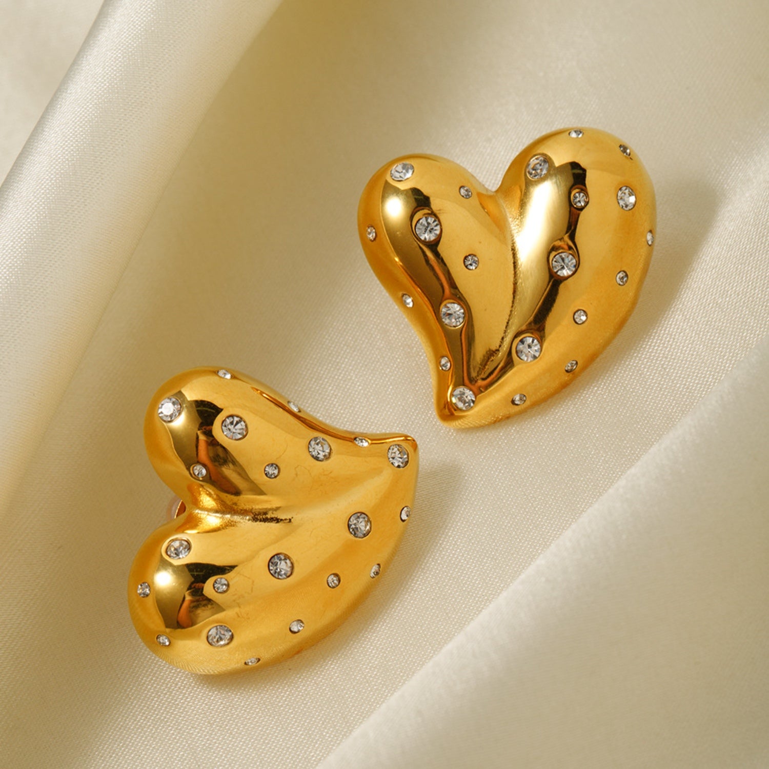 Heart Shape 18K Gold-Plated Zircon Earring - ClozArt