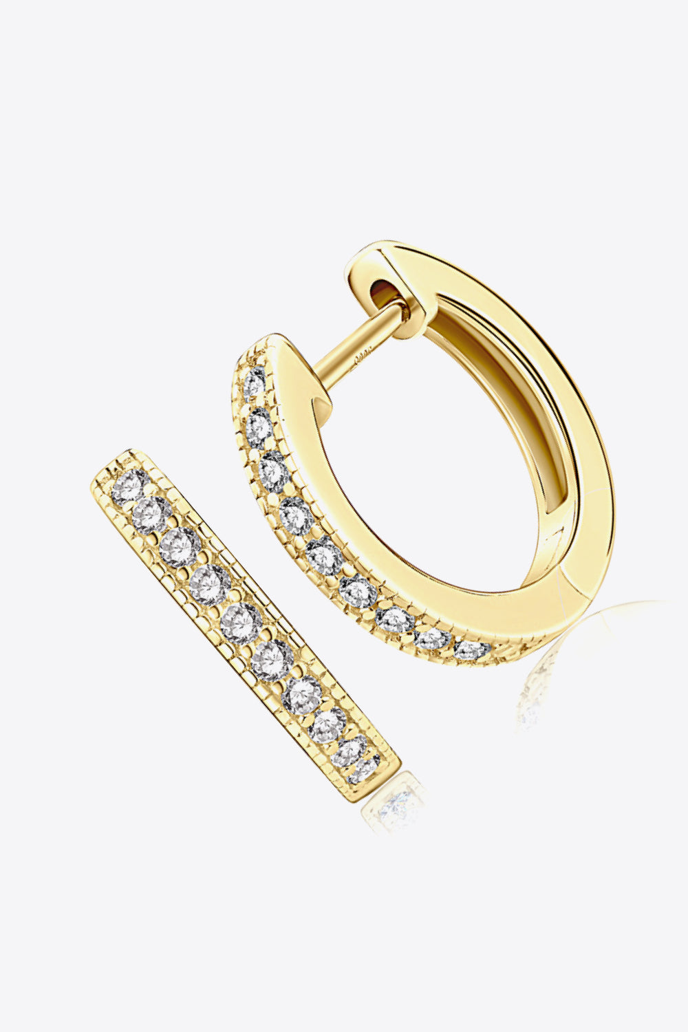 Inlaid Moissanite Hoop Earrings - ClozArt