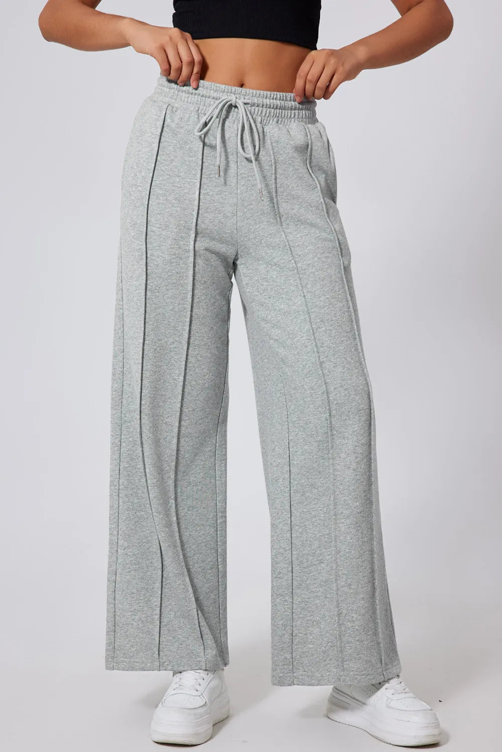 Drawstring Wide Leg Active Pants - ClozArt