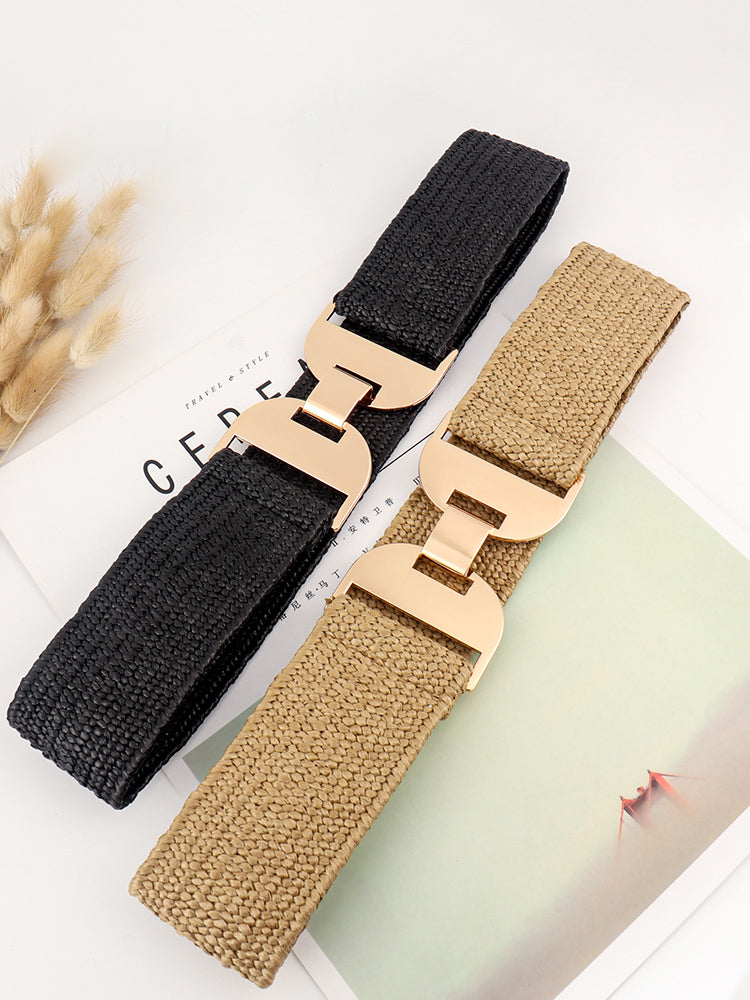 Alloy Buckle Elastic Belt - ClozArt