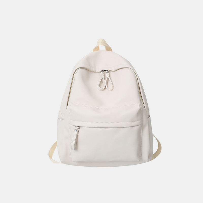 PU Leather Zip Backpack Bag - ClozArt