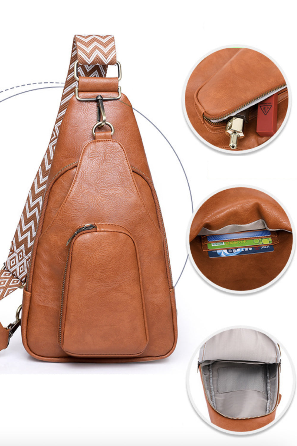 Adored Take A Trip PU Leather Sling Bag - ClozArt